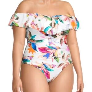 Floral Off-Shoulder Swimsuit